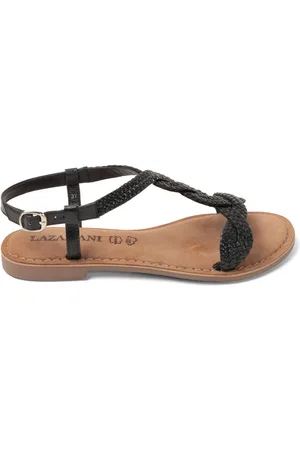 Lazamani Aida Dames Sandalen Leer Black