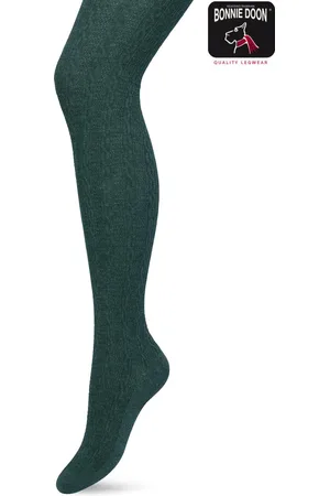 Bonnie Doon Bio Kabel Maillot Meisjes Donker Groen maat 116/134 S - Ingebreid Kabel patroon - Biologisch Katoen - Uitstekend draagcomfort - Classic Cable Tights - OEKO-TEX - Winter - Warm - Klassiek - Donkergroen - - BP213901.380