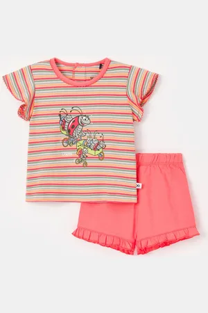 Woody Pyjama baby - multicolor gestreept - lieveheersbeestje - 251-10-PSG-S/904 - maat 80