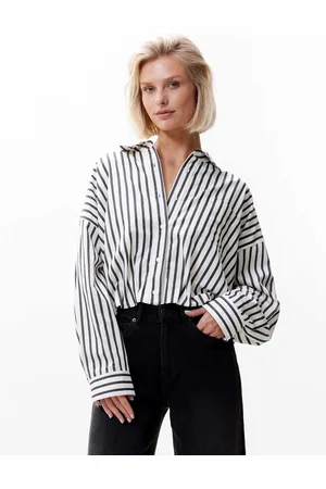 Catwalk Junkie Cropped Button Up Blouse Blouses Dames -
