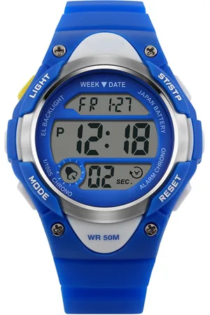 Lazy Cat Kinderhorloge Chrono - Alarm – Digitaal Horloge – Blauw - Ø37mm - Giftbox