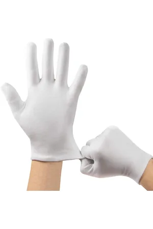 Merkloos 30 paar witte handschoenen - Dikke zachte katoenen handschoenen - Herbruikbaar - Werkhandschoenen - Geschikt voor de inspectie van munten, sieraden en zilverwerk - Geschikt voor slapen op droge handen - Geschikt voor veiligheidswerkkleding,