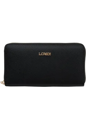 L.Credi Portemonnee Poema Zip Around Wallet Zwart