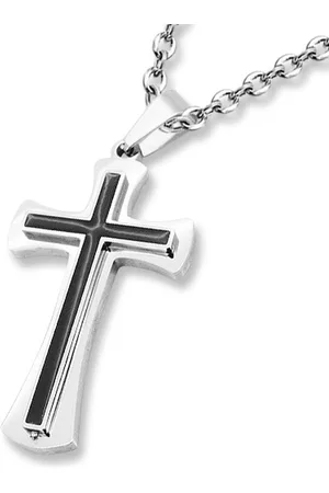 Amanto Ketting Ares - 316L Staal PVD - Kruis - 43x24mm - 60cm