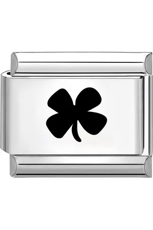 quiges Schakel - Bedel - 9mm - charms - Laser Klaverblad - Geschikt voor - Nomination- armband - Schakelarmband - italy bedels armband