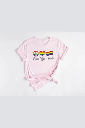 Bella + Canvas Lykke Peace Love Pride tshirt| LGBTQ+|Pride| Rainbow Heart Gay Pride Quote |Equality Shirt | Pride Month | Unisex T-shirt| |