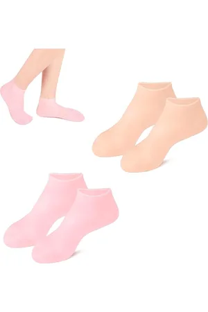 Merkloos 2 paar - Siliconen voetmaskersokken voor dames - Hydraterende voetsokken - Spa-pedicuresokken - Voor het herstellen van droge voeten, gebarsten hielen, het verzachten van ruwe huid en eelt - Herbruikbaar