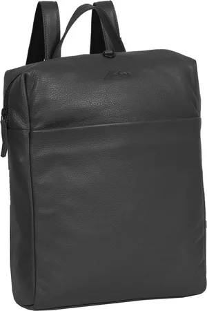 Mustang Leren Vrije tijd rugzak met laptopvak Avila Roseau Backpack Zwart