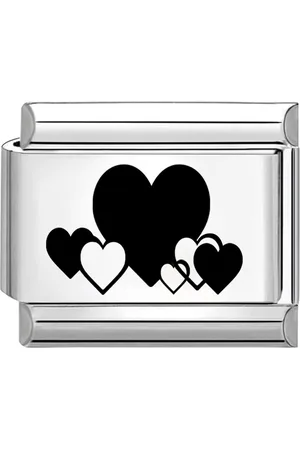 quiges Schakel - Bedel - 9mm - charms - Laser - hartjes - Geschikt voor - Nomination- armband - Schakelarmband - italy bedels armband