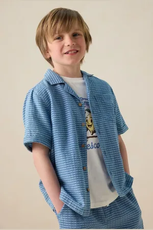 Sissy-Boy Blauw denim geruit overhemd