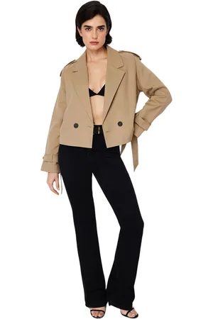 Trendyol Premium Geweven Trenchcoat Crop Blazer Jas Twoss24Bc00010