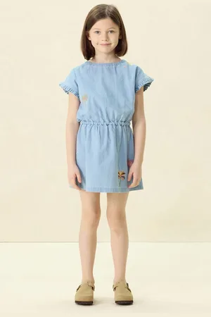 Sissy-Boy Lichtblauwe denim jurk met embroidery