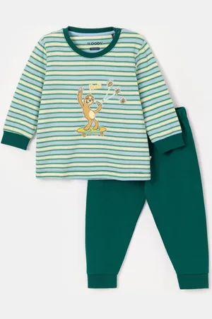 Woody Pyjama baby - multicolor gestreept - luiaard - 251-10-PLC-S/924 - maat 86