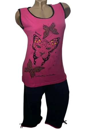 Merkloos Dames pyjama set met 3 kwart broek 36-38