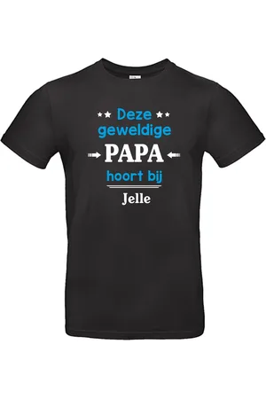 B and C T-shirt geweldige papa - Vaderdag - cadeau vader - gepersonaliseerd met naam kind(eren) - super papa - verjaardag vader