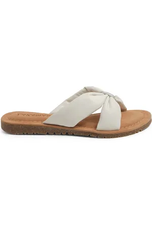 Lazamani Edita Dames Slippers Leer White