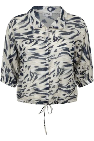 ZOSO Blouse Leonie 252 0008-0007 Navy/sand Dames