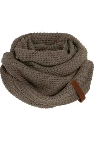 Knit Factory Coco Gebreide Colsjaal - Ronde Sjaal - Nekwarmer - Wollen Sjaal - Bruine Colsjaal - Dames sjaal - Heren sjaal - Unisex - - One Size