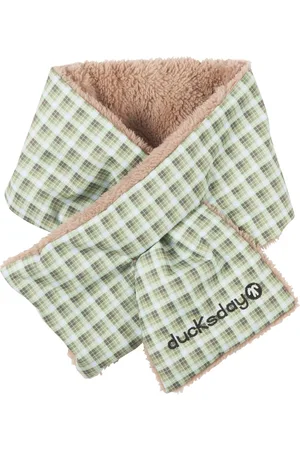 Ducksday Sjaal - Kinderen - Volwassenen Groen - Beige - Groovy - Large - Fleece gevoerd - warm - promo