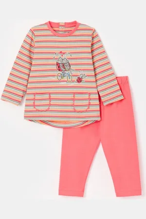 Woody Pyjama baby - multicolor gestreept - lieveheersbeestje - 251-10-PLG-S/904 - maat 80