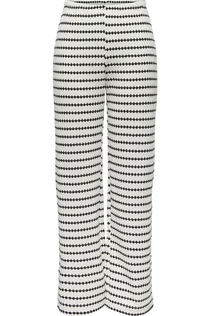 ONLY Broek Onleva Stripe Wide Leg Pant Jrs 15348629 Cloud Dancer/black Dames