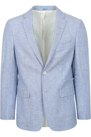 Suitable Blazer Linnen Panama Lichtblauw