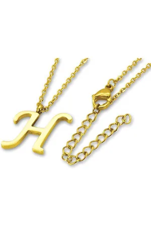 Amanto Ketting Letter H Goldcolor - 316L Staal - Alfabet - 17x16mm - 50cm