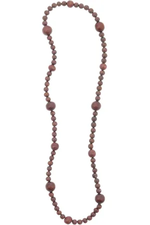 Behave – Ketting – Hout – Dieprood – Vintage stijl – 88 cm