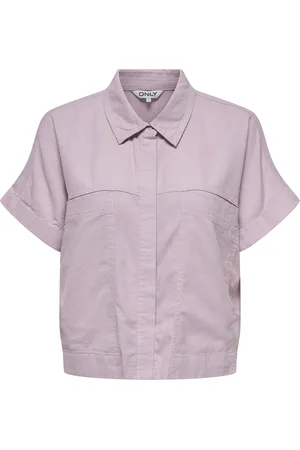 ONLY ONLCARO S/S LINEN BL BOXY SHIRT CC PNT - Dames - Blouses