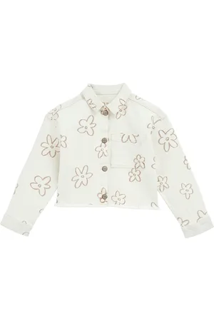WE Fashion Meisjes denim jas met dessin