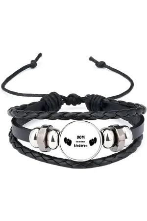 Akyol Oom van de leukste kinderen armband zwart - Oom - de leukste oom - verjaardag - cadeau voor oom - kado - geschenk