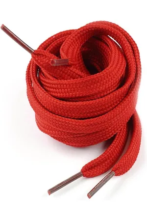 Merkloos Platte veterschoenen 120 cm laarzen schoenbanden voor werkschoenen sneakers wandellaarzen (een paar rood)
