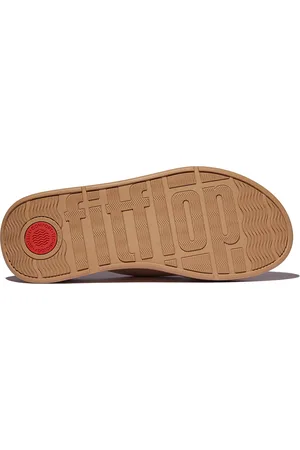 FitFlop F-Mode Leather Flatform Cross Slides
