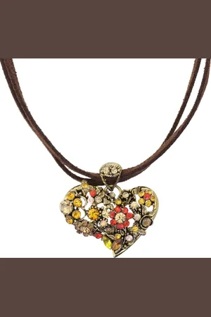 Behave – Ketting dames – suède koord – hart hanger – 36 cm