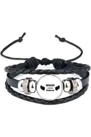 Akyol Moeder van de leukste kinderen armband zwart - Mama - de leukste mama - moeder cadeautjes - moederdag - verjaardag - geschenk - kado