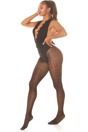 Merkloos Panty met geometrisch patroon