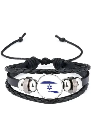 Akyol Israël vlag armband zwart - Israël - mensen die liefde willen geven aan israel - degene die van israël houden - supporten - oorlog - verjaardagscadeautje - gift - geschenk - kado