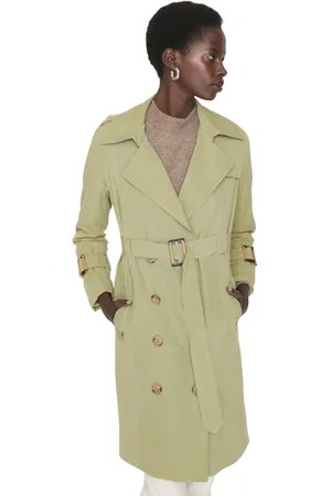 Trendyol Camelkleurige, Getailleerde Trenchcoat Met Riem Twoss21Tr0020