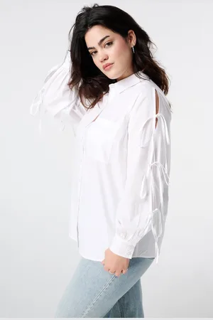 MS Mode Blouse Overhemdblouse met strik details