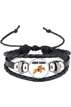 Akyol Paardrijden jockey armband zwart - Paarden - paarden/jockey liefhebbers - iemand die houdt van paarden of jockey - verjaardag - cadeau - kado