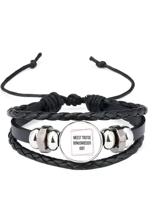 Akyol Meest trotse bonusmoeder ooit armband zwart - Mama - trotse bonusmoeder - moeder cadeautjes - moederdag - verjaardagscadeau - verjaardag - cadeau - geschenk - kado - gift - moeder artikelen