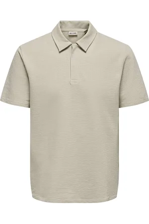 Only & Sons Poloshirt Onskian Life Reg Seersucker Ss Polo 22028694 Silver Lining Mannen