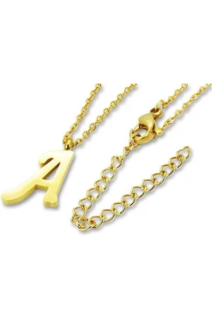Amanto Ketting Letter A Goldcolor - 316L Staal PVD - Alfabet - 16x10mm - 50cm