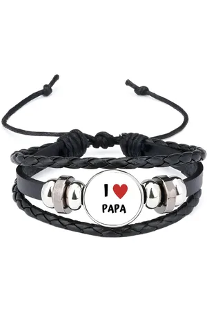Akyol I love papa armband zwart - Vader - de liefste papa - vader cadeautjes - vaderdag - verjaardag - geschenk - kado