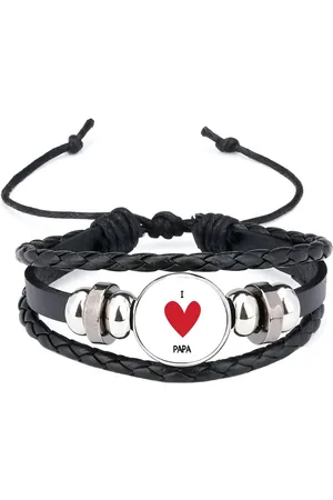 Akyol I love papa armband zwart - Vader - papa