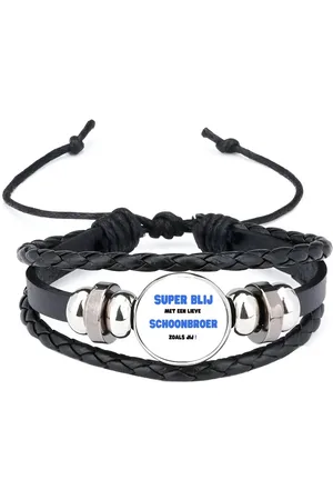Akyol Super blij met een lieve schoonbroer zoals jij armband zwart - Broer - de liefste schoonbroer - verjaardag - cadeautje voor broer - broer artikelen - kado - geschenk