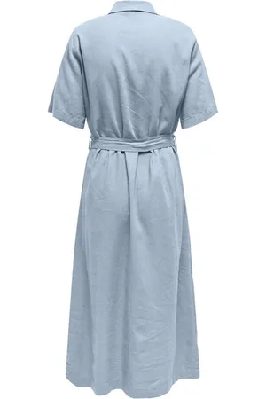 ONLY ONLCARO S/S LINEN BL BELT DRESS CC PNT - Dames - Maxi jurken