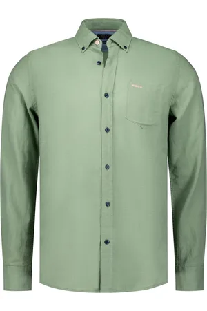 NZA NZA Shirt Clayton Linnen Blend Classic Army