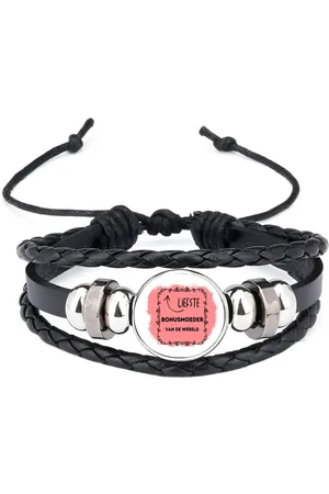 Akyol Liefste bonusmoeder van de wereld armband zwart - Moeder - de liefste bonusmoeder - moeder cadeautjes - moederdag - verjaardag - geschenk - kado
