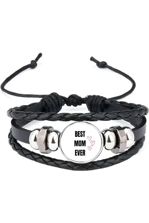 Akyol Best mom ever armband zwart - Moeder - mama - moederdag - cadeau - verjaardag - oma